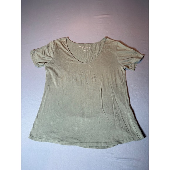 The Perfect Tee Tops - The Perfect Tee Womens Large Olive Green Scoop Neck Short Sleeve Basic T-Shirt